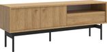Selsey OLAR meuble TV avec deux portes, un tiroir et une niche - 154 cm - Noyer naturel