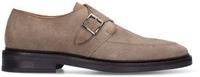 Manfield Heren Taupe Suède Gespschoenen Maat 45