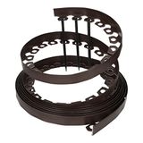 GARDENIX LineBorder flexibele gazonrand, kunststof, 20 grondankers, lengte 10 m, hoogte 6 cm, bruin