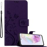Cadorabo Book Case Samsung Galaxy A35 5G Paars Bloemen Donker Paars