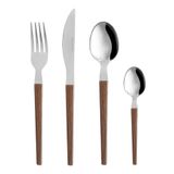 SET Diletta Set van 24 Bestek met Houten Handvat