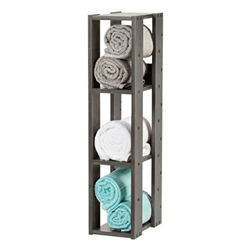 Movian Open Wood Rack - OWR-200 - Grijs Eiken - Opbergmeubel/Kleine opberger/Opbergplank/Zijkast