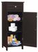 HW66372BK Armoire de salle de bain, armoire au sol, armoire intermédiaire, noir, 87 cm
