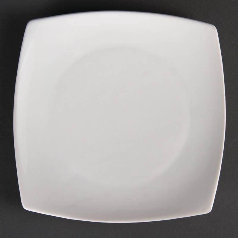 Olympia Whiteware Vierkante Borden met Afgeronde Hoeken 18.5 x 18.5 cm - 12 Stuks