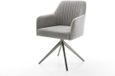 DELIFE Eetkamerstoel Greg-Flex kruisframe breed grafiet zachte stof met structuur grijs 360° draaibaar rocker-functie pocketveer kern