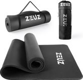 ZEUZ Tapis de yoga 180 x 60 x 1,5 CM pour Fitness & CrossFit – Tapis de yoga, Tapis de fitness, Tapis de sport & Tapis de fitness NBR avec sac de transport – Noir