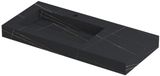 Wastafel INK Pitch Wastafel Keramische Slab Links met Drain en Front en Side Skirts 1 Kraangat - 1000x450x90 mm - Lauren Black Mat