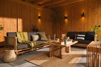 Merkloos Tuindeco Riverside teak bijzetbankje 110x35 cm