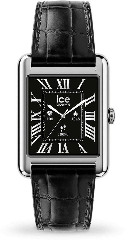 Ice-Watch Ice Watch ICE smart TK 2.0 - Silver - Black croco 025380 Smartwatch - 37 mm - Black Leather Strap