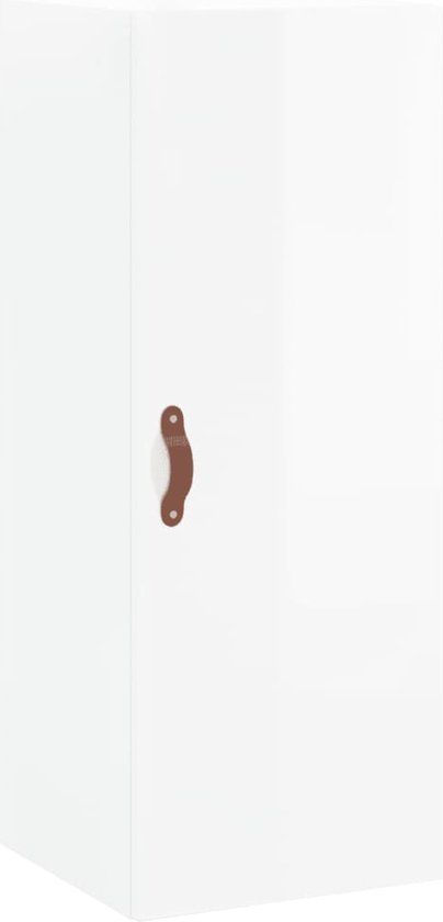 vidaXL Bovenkast 34,5x34x90 cm hoogglans wit