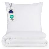 Ensemble de literie en microfibre, 260x240 cm, blanc, avec 2 taies d'oreiller