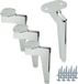 Set de 4 pieds de meuble "Loft" en métal chromé, 15 cm de haut, couleur argent