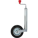 cartrend Steunwiel met zwengel, geschikt voor woon- en transportaanhangers, met PU-banden, buisdiameter 48 mm