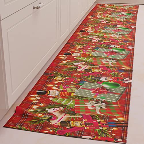 PETTI Artigiani Italiani - Tapijt voor de keuken, Kerstmis, loper voor de keuken, antislip en wasbaar, 52 x 280 cm, design Soldatini, 100% Made in Italy