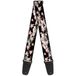 Buckle-Down Gitaarband 34-60 Inches Flying Pigs Zwart/Wit/Roze