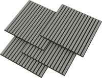 NEU.HOLZ Akoestisch wandpaneel Vang 4 stuks 1,44 m² eikenkleurig lichtgrijs MDF geluidsdempend 60x60 cm