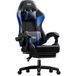 Ecofurnix Fauteuil Ergonomique - Avec Appui-tête, Dossier Réglable - Soutien Lombaire - Repose-pieds, Noir et Bleu