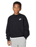 NIKE K NSW CLUB FLC CREW LS LBR Unisex Sporttrui - Zwart - Wit - Maat L