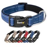 lionto Reflecterende hondenhalsband, verstelbaar 20-30 cm, XS, blauw