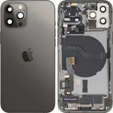 Apple iPhone 12 Pro Cache-batterie, avec châssis intermédiaire, pièces complètes, Gris (Graphite), Échange premium