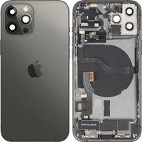 Apple iPhone 12 Pro Cache-batterie, avec châssis intermédiaire, pièces complètes, Gris (Graphite), Échange premium