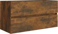 vidaXL Wastafelkast 90x38,5x45 cm bewerkt hout gerookt eikenkleurig