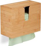 Merkloos Relaxdays handdoek dispenser - bamboe - 21 x 27 x 13 cm