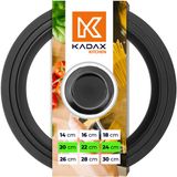 KADAX universele deksel 20/22/24 cm, glazen deksel met siliconenrand en stoomopening