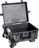 Peli 1610M Stootbestendige Camera Koffer Met Robuuste Polyurethaan Wielen Voor Gebruik Op Elk Terrein, Ip57 Waterdicht, Capaciteit: 63L, Gemaakt In De Vs, Zonder Schuim, Kleur: Zwart