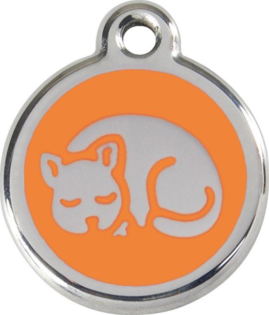 Red Dingo Kattenpenning 20 mm slapende kat oranje