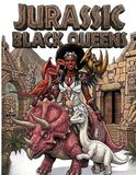 Jurassic Black Queens: 30 Unique Coloring Pages Featuring Prehistoric Princesses and Dinosaurs for Adults