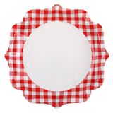 Santex Boerenbont Oktoberfest Thema Wegwerpbordjes - 10x - 23 cm - Gingham/Vichy Print