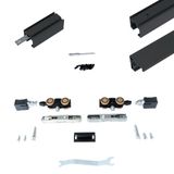 Argenta Xperta 2m rail - Zwart - vloerplint - Enkele deur - inbouw auto fix