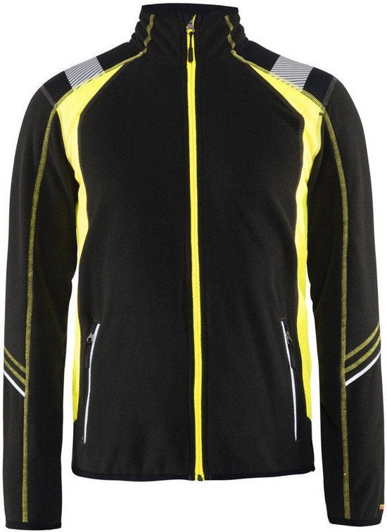 Blåkläder 4993-1010 Visible Microfleecevest Zwart/Geel maat XXL