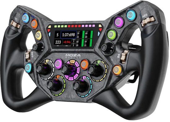 Moza KS Pro Steering Wheel – 300 mm GT/Formule Sim Racing Stuur met HD Display en Dual Clutch Paddles - PC