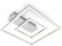 B.K.Licht BRILONER Plafondlamp 3772019 Aluminiumkleurig 22W Warm Wit 3000K 2100lm 32x30x5cm