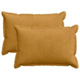 vidaXL Kussensloop HOUTEN Geel 50 x 80 cm corduroy