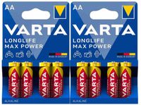 Varta Longlife Max Power Alkaline Batterijen AA - 2 x 4 stuks - Voordeelverpakking
