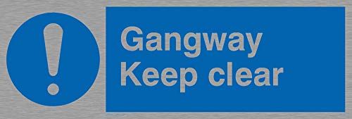 Viking Signs "Gangway Keep Clear" Sign - Marine Grade Stainless Steel - 50x150mm