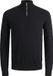 JACK&JONES JJEEMIL KNIT HALF ZIP NOOS JNR Garçon Pull Noir Coton Viscose Polyamide Taille 128