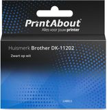 PrintAbout DK-11202 Multipack (62 mm x 100 mm) 5 rollen geschikt voor Brother