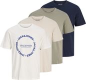 JACK & JONES JJBENSON TEE SS CREW NECK 4PK MP Heren T-shirt - Cloud Dancer - XL