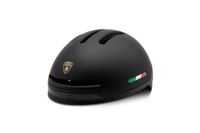 Automobili Lamborghini Casque fin unisexe avec lumière avant intégrée et clignotants, taille unique, Noir