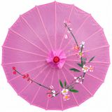 Merkloos Aziatische Chinese decoratie paraplu - roze - Lengte 41 cm - Dia 56 cm