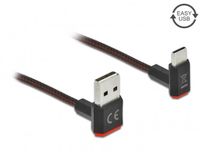 Delock USB-C - Easy-USB-A kabel | haaks boven/beneden | USB2.0 | QC 18W | nylon | 2 meter