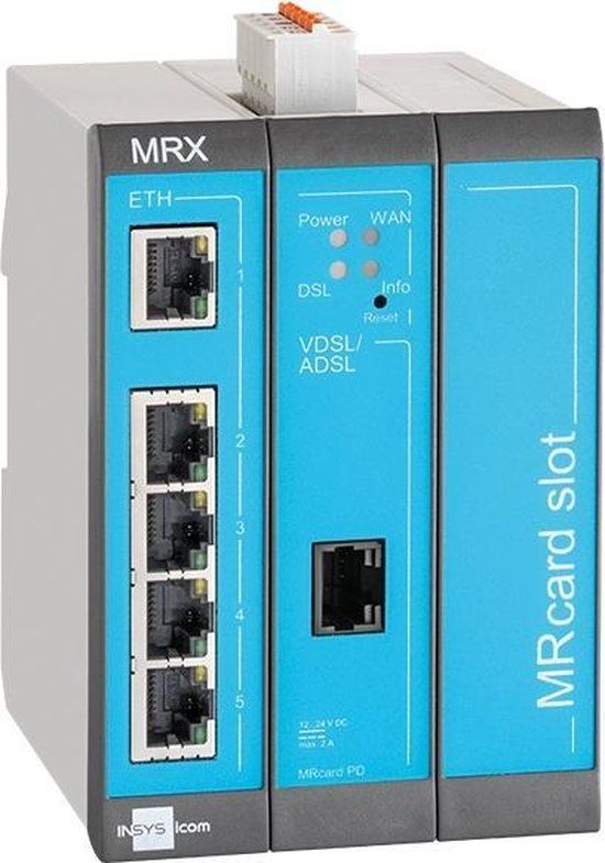 Insys Microelectronics MRX3 DSL-B bedrade router Fast Ethernet Blauw, Grijs