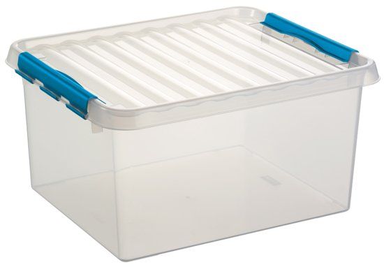 Sunware Q-line Opbergbox 36L - transparant/blauw