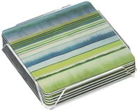 Alpac 378514 dienblad, bedrukt, Bayadère acryl, 10 x 10 x 0,4 cm, groen