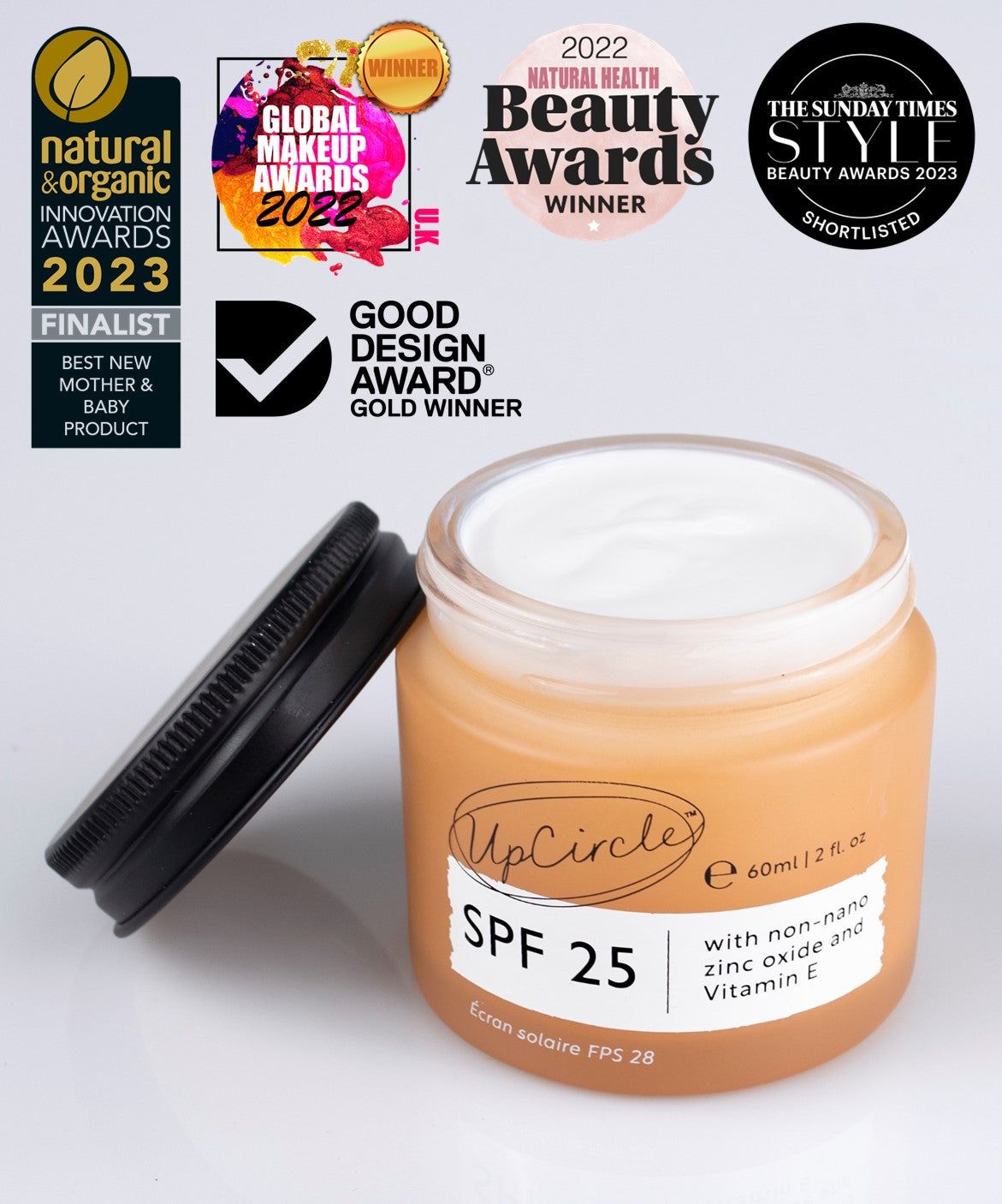 UpCircle Mineral Sunscreen SPF 25 Face Sunscreen Cream - 60ml