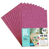 m-office Schuimrubberen platen met glitter, 40 x 60 cm, kleurrijke EVA-schuim knutselplaten voor kinderen, doe-het-zelf, school, decoratie en kunstprojecten, ideaal als knutselpapier, schuimrubber met